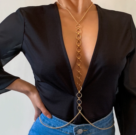 Geometric Cross Harness Chest Chain
