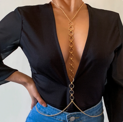 Geometric Cross Harness Chest Chain