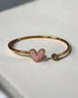 Small Heart Stainless Heel Cuff Bracelet