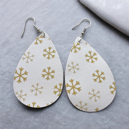 White Snowflakes Drop Earring