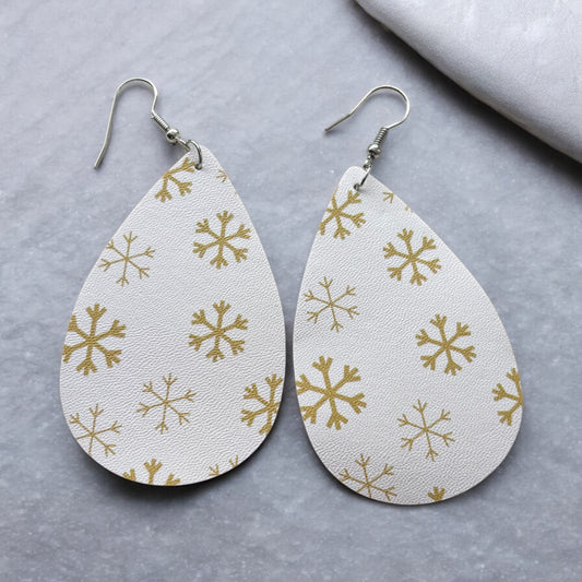 White Snowflakes Drop Earring