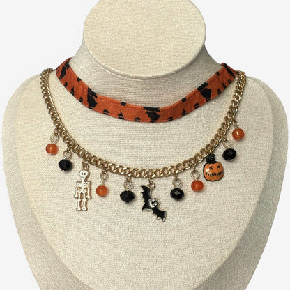 Halloween Charm Layered Choker Necklace Set