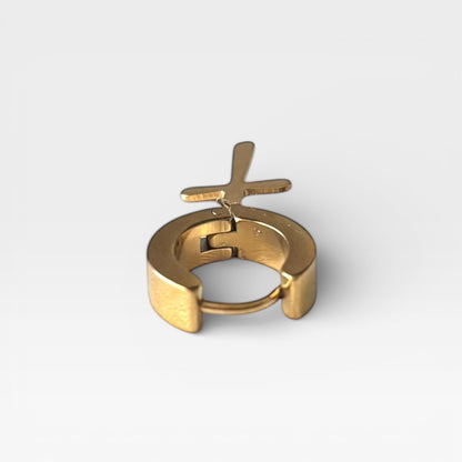 Gold Titanium Steel Dangle 1 Piece Earring