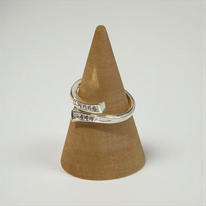 Sterling Silver Open Crystal Ring