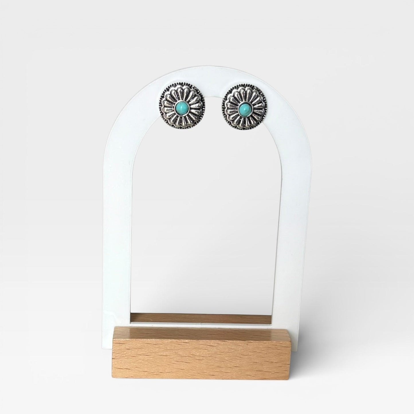 Boho Concho Turquoise Studs