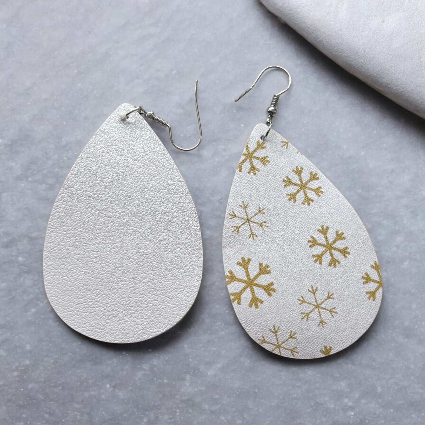 White Snowflakes Drop Earring