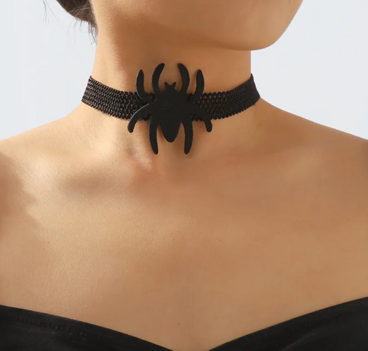 Gothic Spider Cloth Stretchable Choker
