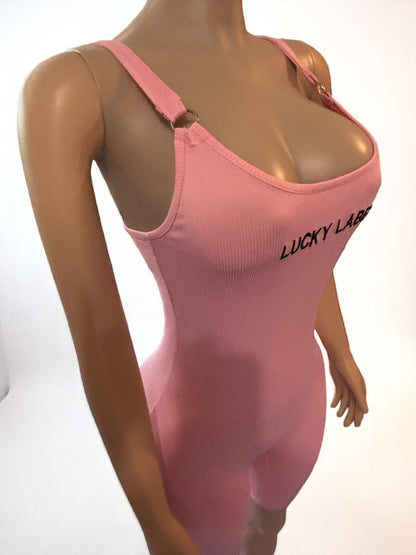 Sleeveless Pink Short Romper