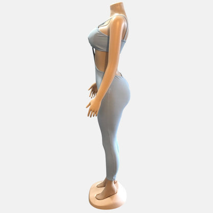 Mono azul claro sin mangas pequeño para mujer