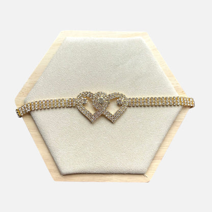 Luxurious Double Heart Anklet Bracelet