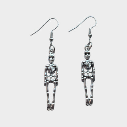 Punk Skeleton Metal Drop Earrings