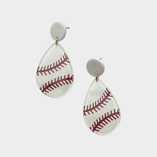 Acrylic Baseball Drop Earring