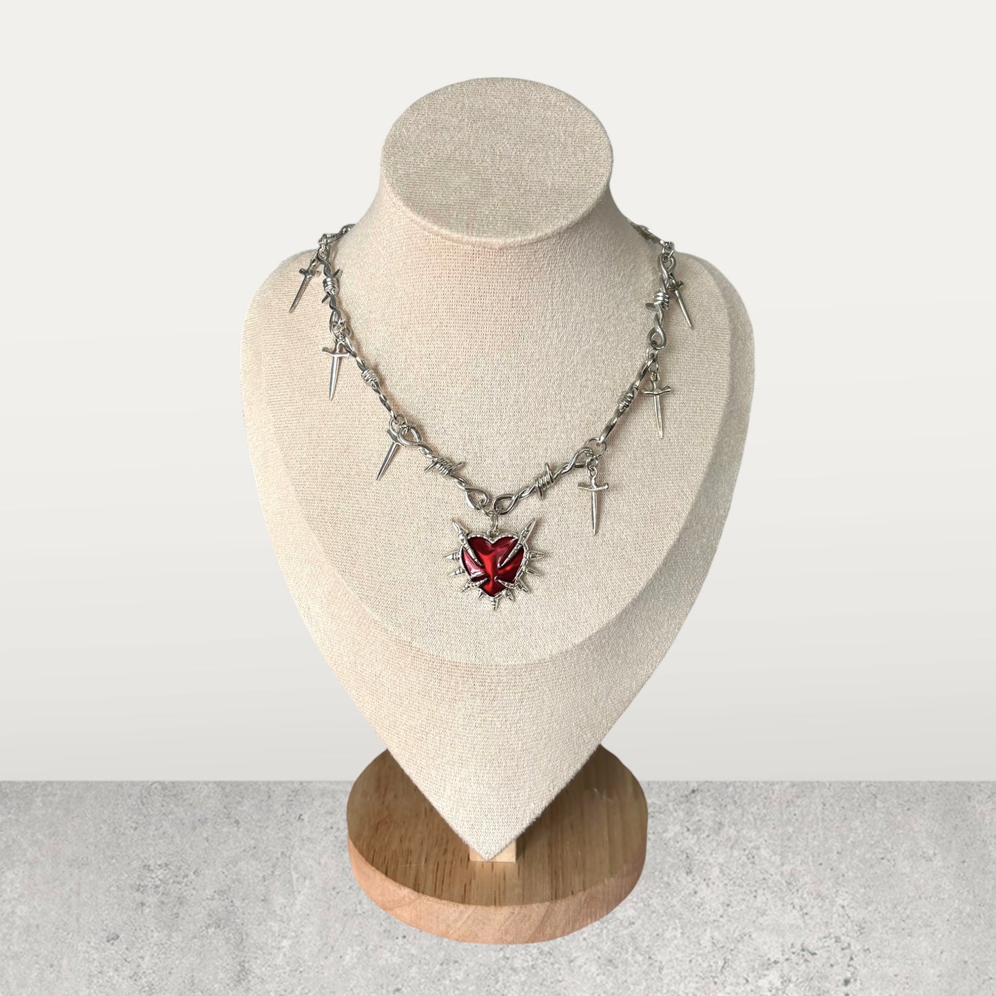 Punk Red Heart Choker