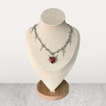 Punk Red Heart Choker