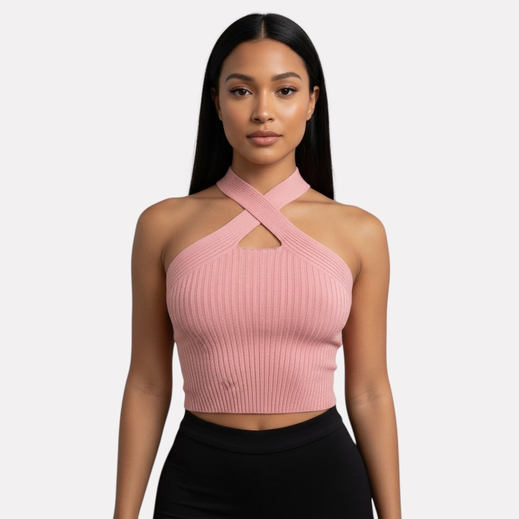 Sleeveless Pink One Size Top