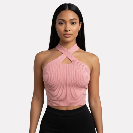 Sleeveless Pink One Size Top