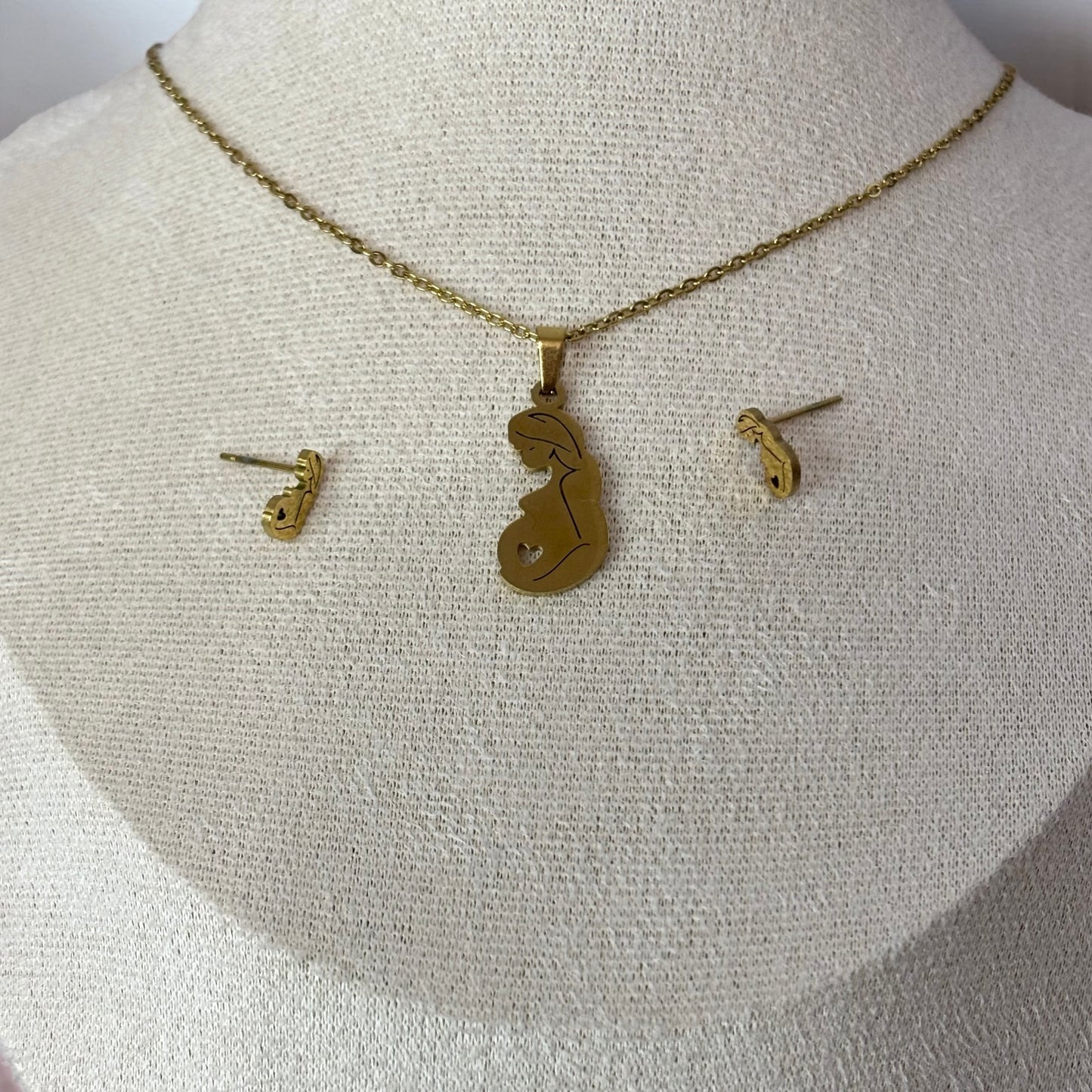 Expecting Mom Earring and Necklace Set