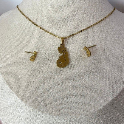 Expecting Mom Earring and Necklace Set