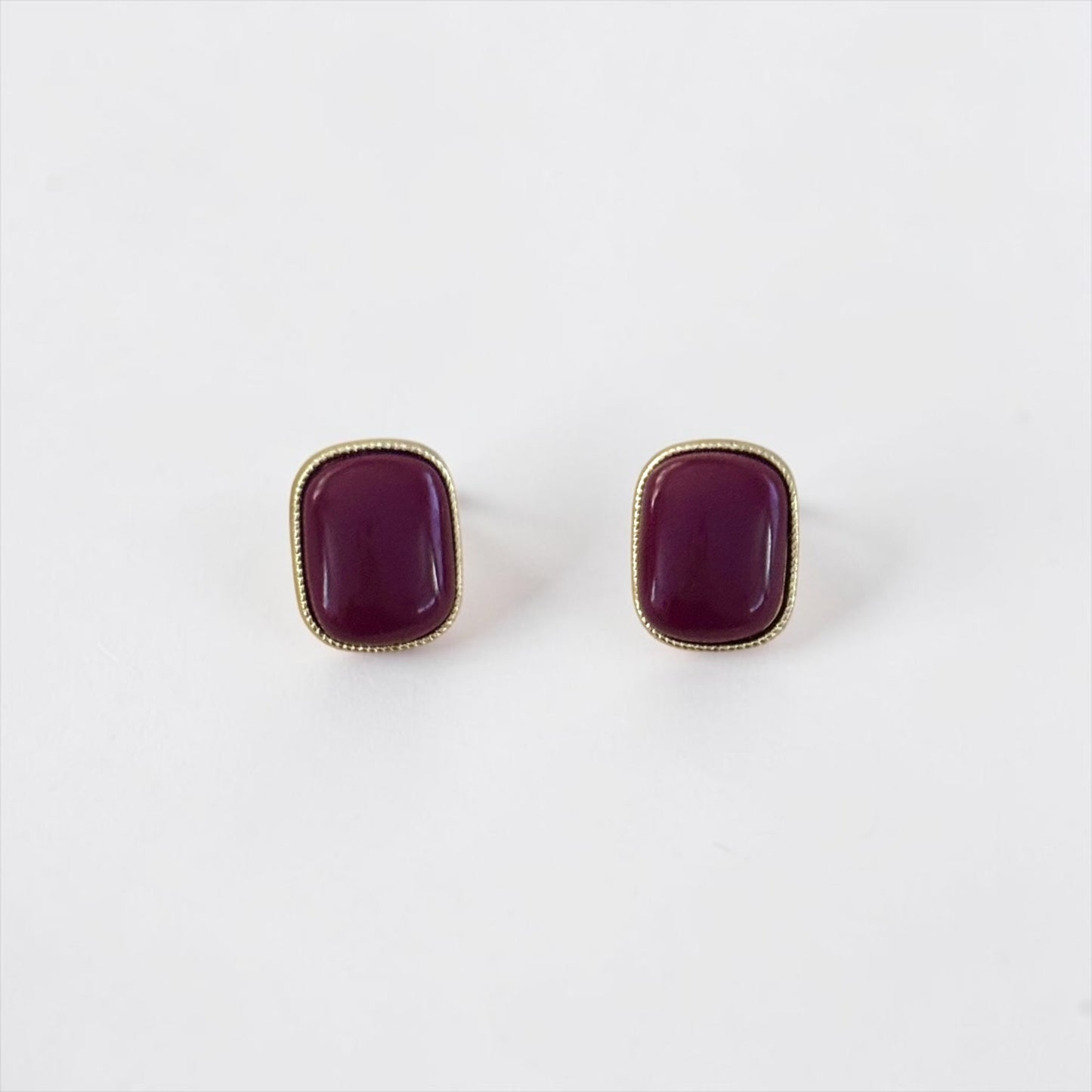 Burgundy Trendy Stud Earrings