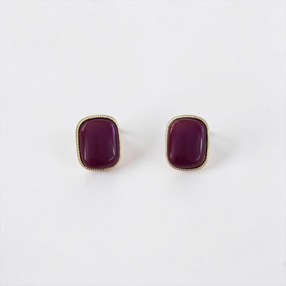 Burgundy Trendy Stud Earrings