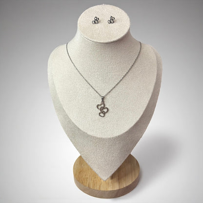 Triple Hearts Necklace & Earring Set