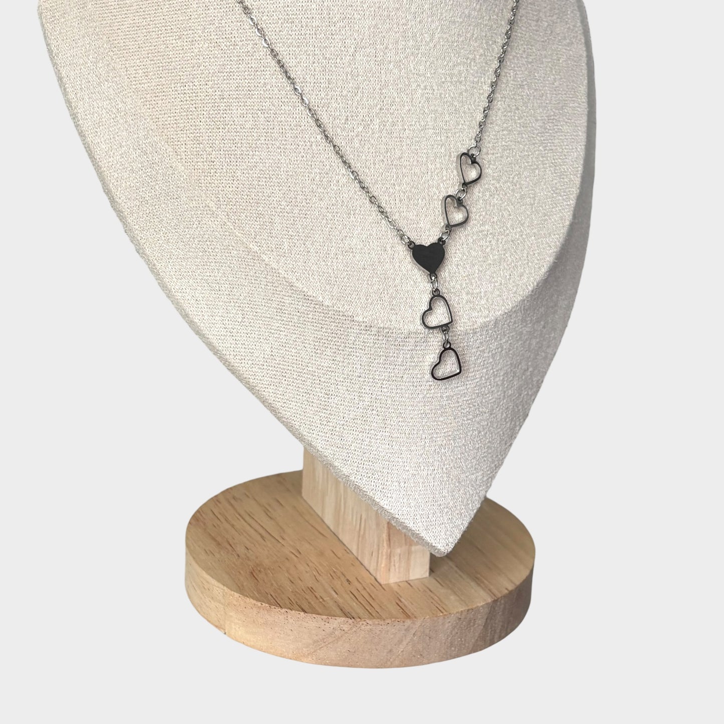 Hearts Silver Pendant Charm Necklace