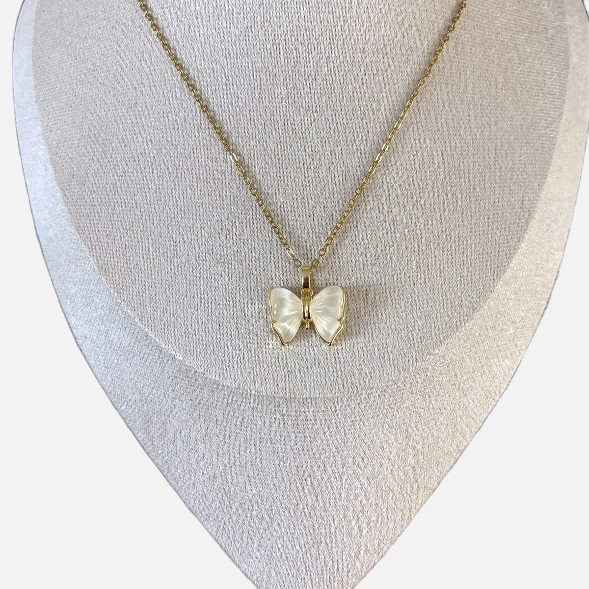 Ivory Bow Necklace & Earring Set