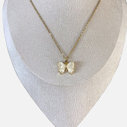 Ivory Bow Necklace & Earring Set