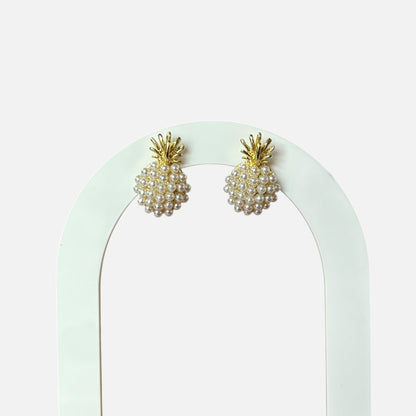 Pendientes de piña y perla