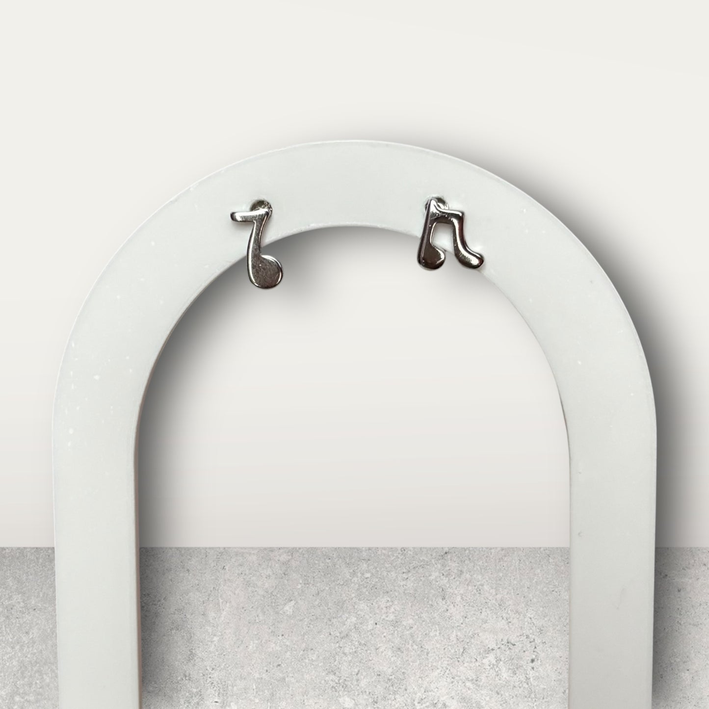 925 Sterling Silver Music Note Stud Earrings