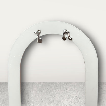 925 Sterling Silver Music Note Stud Earrings
