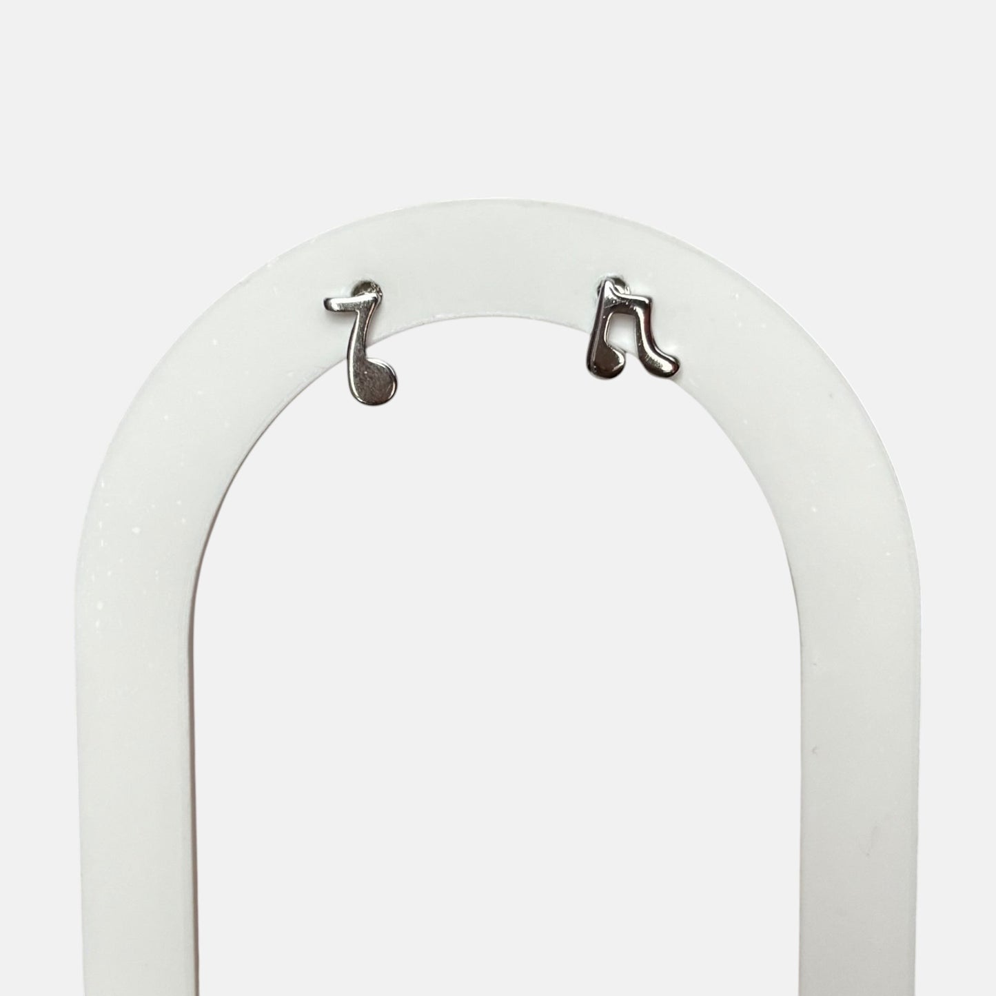 925 Sterling Silver Music Note Stud Earrings