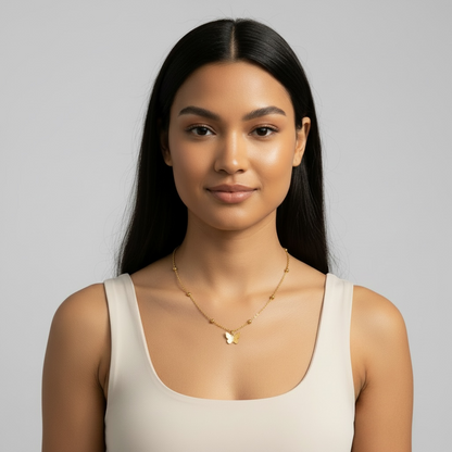 Butterfly Gold Choker W/ Back Chain Tassel