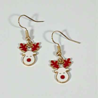 Red White Small Elk Earring