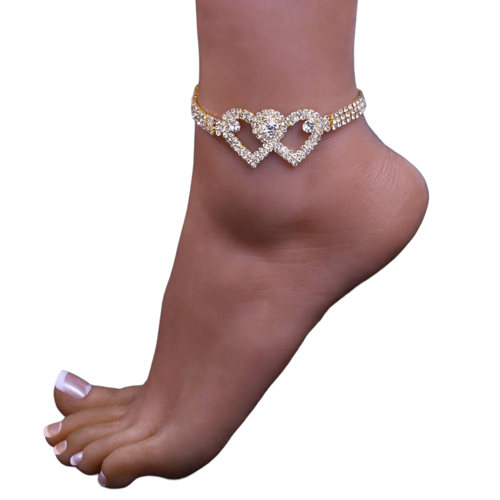 Luxurious Double Heart Anklet Bracelet