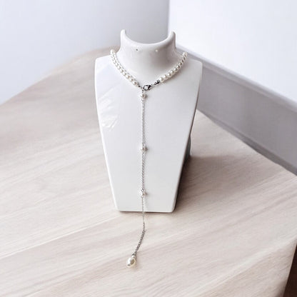 Back Chain Long Tassel Elegant Pearls
