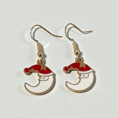 Moon Santa Hat Small Earring