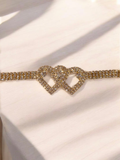 Luxurious Double Heart Anklet Bracelet