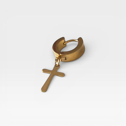 Gold Titanium Steel Dangle 1 Piece Earring