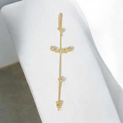Unique One Piece Crystals Long Earring Gold Accessories