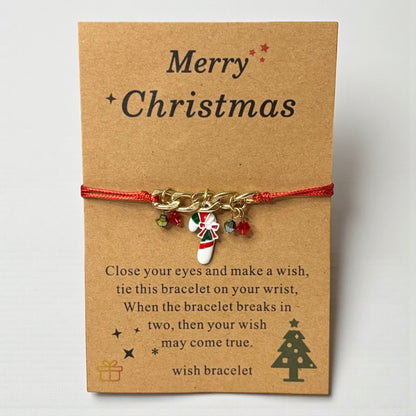 Christmas Cane Ribbon Bracelet