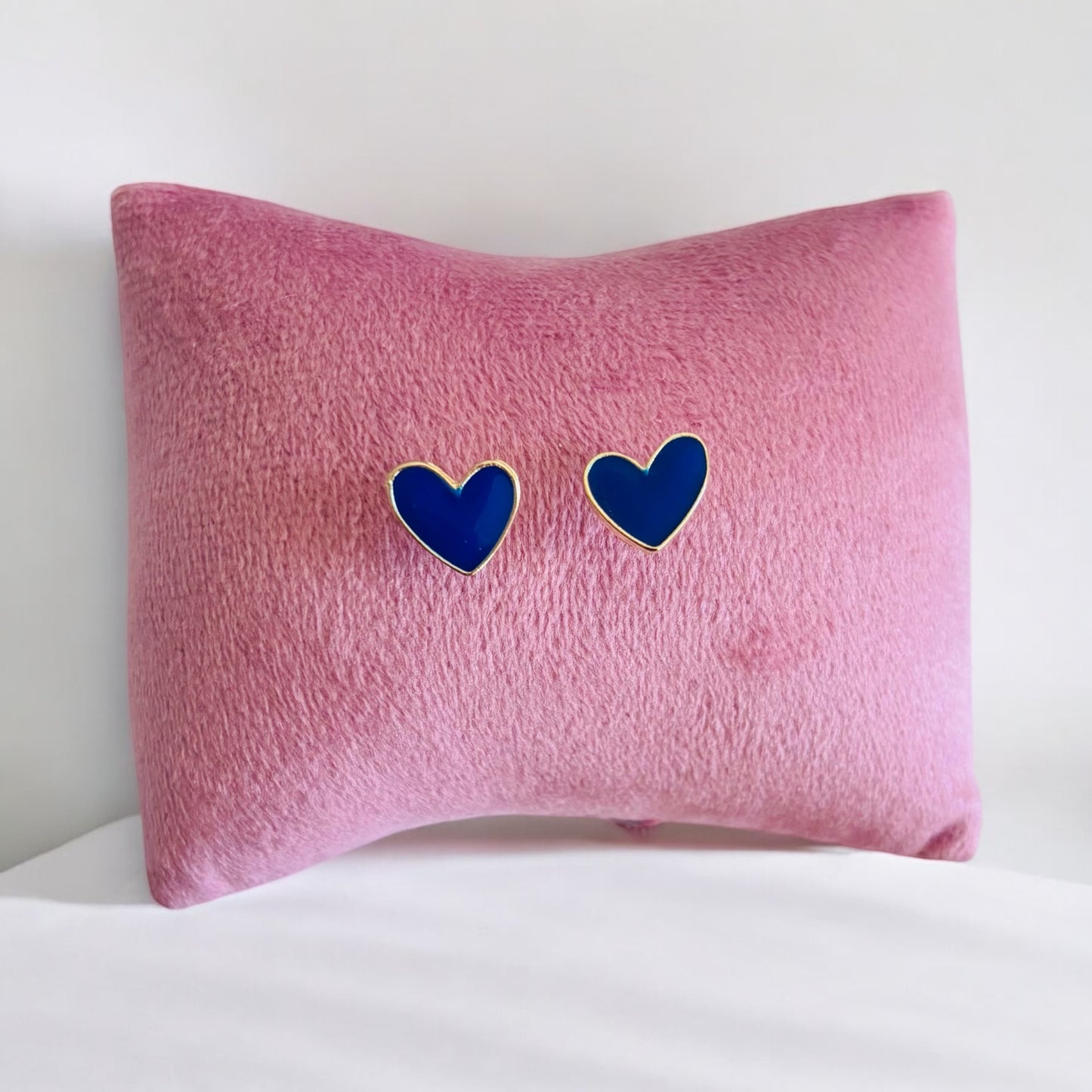 Small Dark Blue Heart Earring
