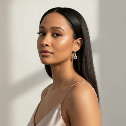 Small Round Crystal Drop Earrings