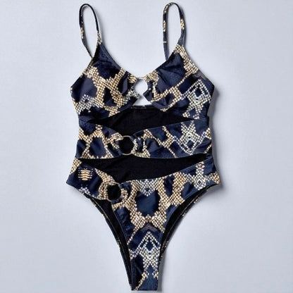 3 Rings Women One Piece Unique Swimsuit