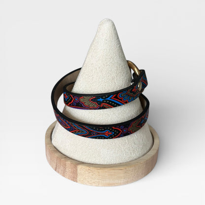 Pulsera de cuero multicolor para mujer