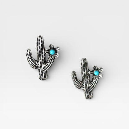 Desert Cactus Turquoise Studs