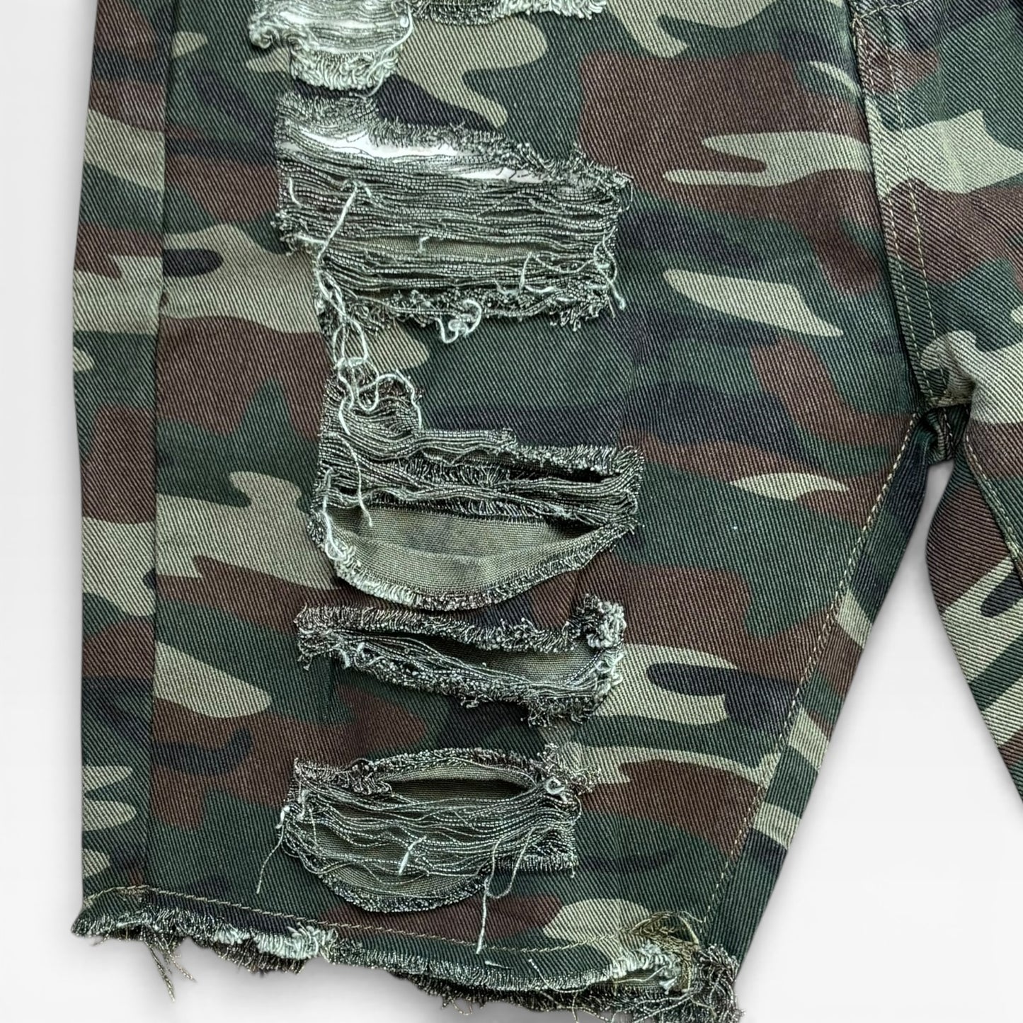 Pantalones cortos de camuflaje multicolor para mujer Broken Holes