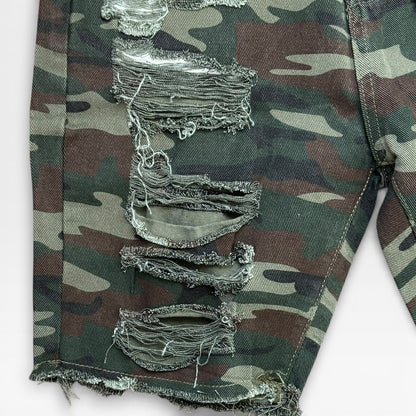 Pantalones cortos de camuflaje multicolor para mujer Broken Holes