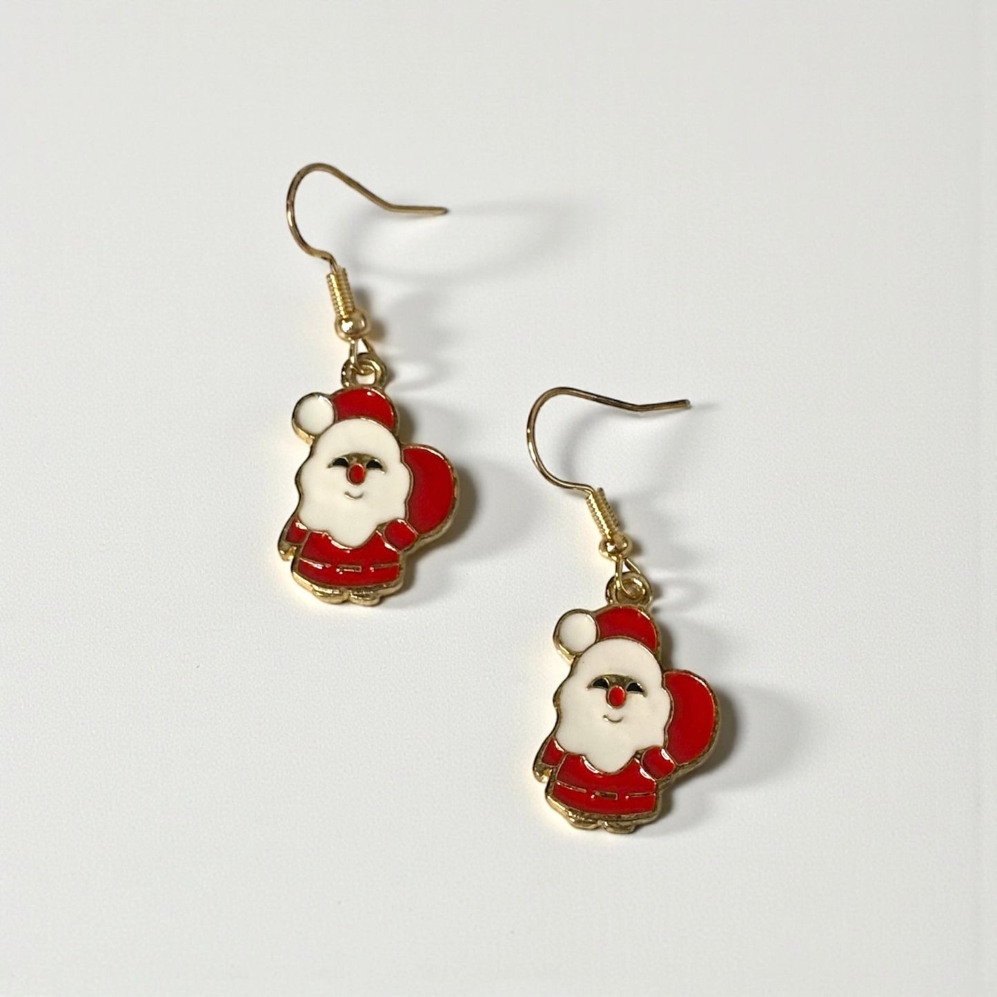 Santa With Red Gift Bag Mini Earrings