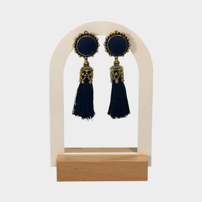 Vintage Women Velvet Black Earrings